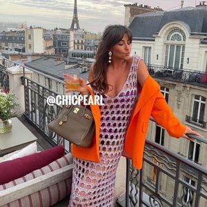 Zara Purple and Orange Crochet Dress